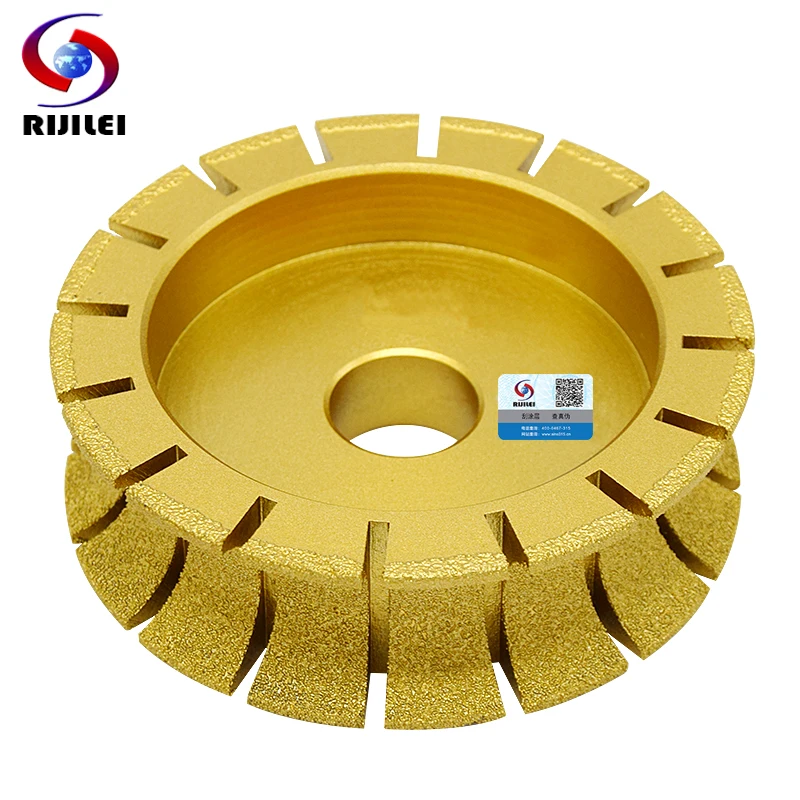 RIJILEI 140mm Brazing Diamonds Marble Sanding Disc Profile Wheel For Marble Edge Grinding Wheel Marble Edging Discs MX44