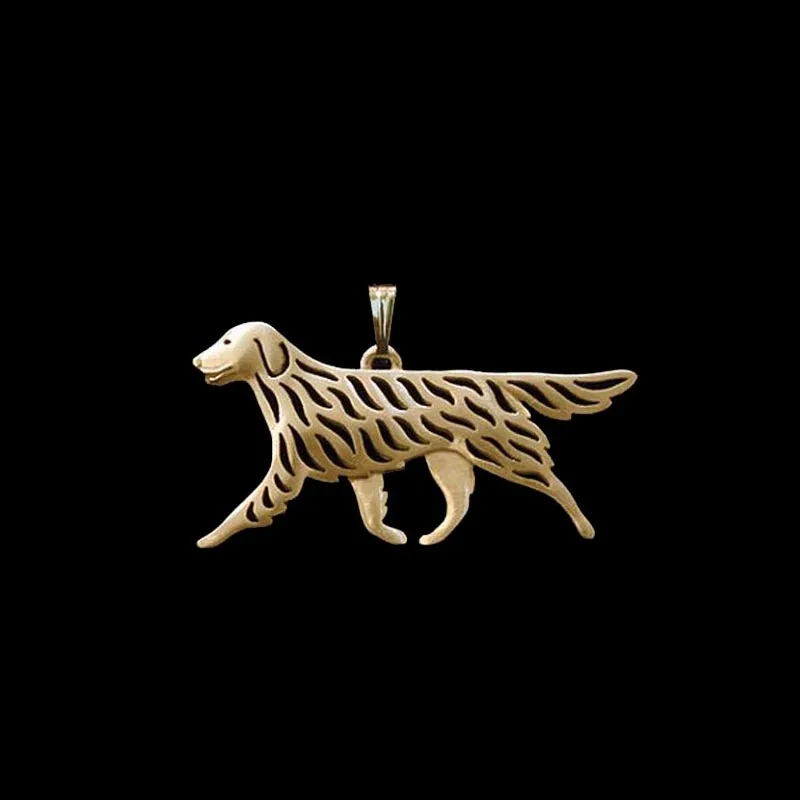 Women Flat Coated Retriever Dog Pendants Fashion Alloy Pendants