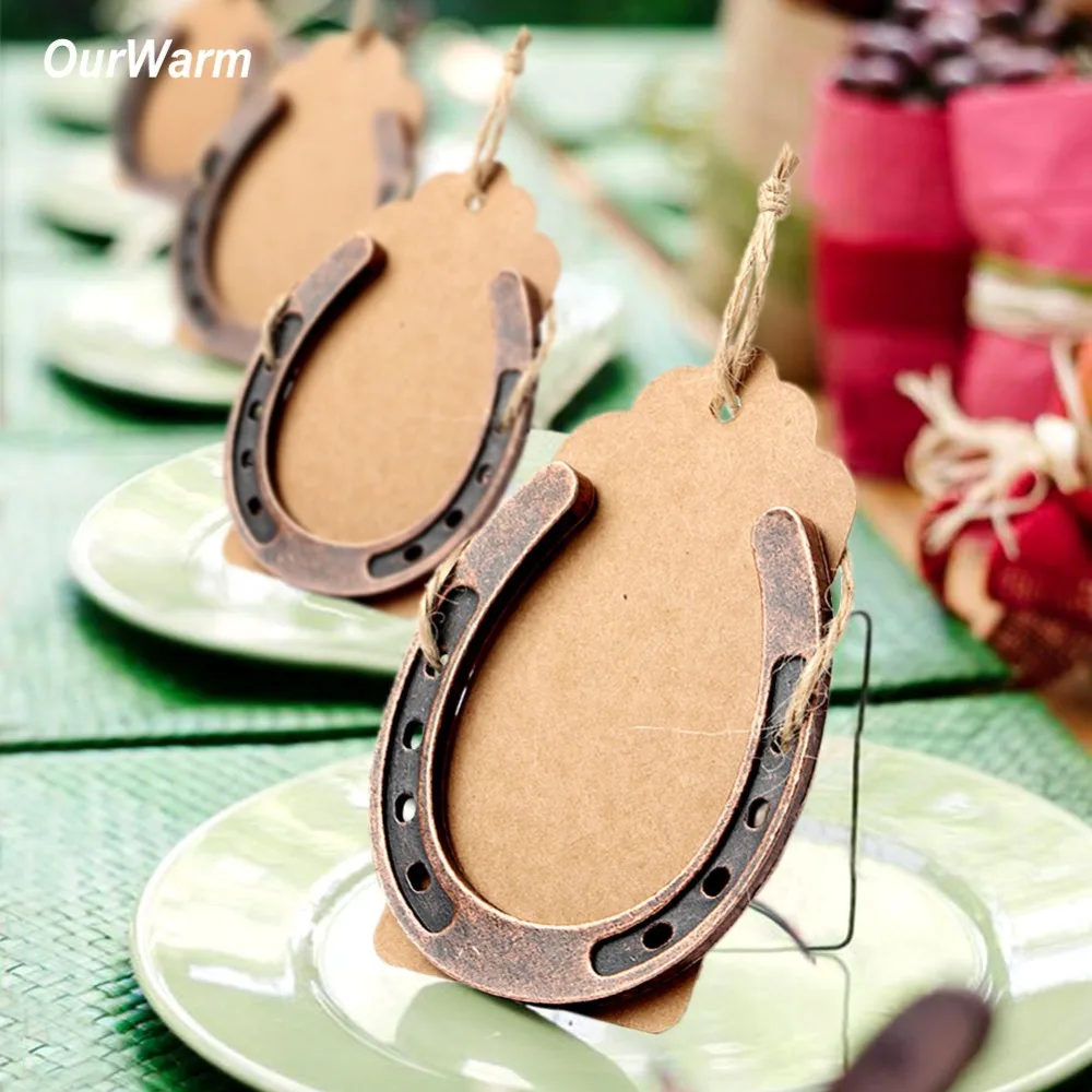 

OurWarm 10pcs Wedding Horseshoe Gift with Paper Tags Rustic Wedding Favour Party Accessories Horse Shoe Decor