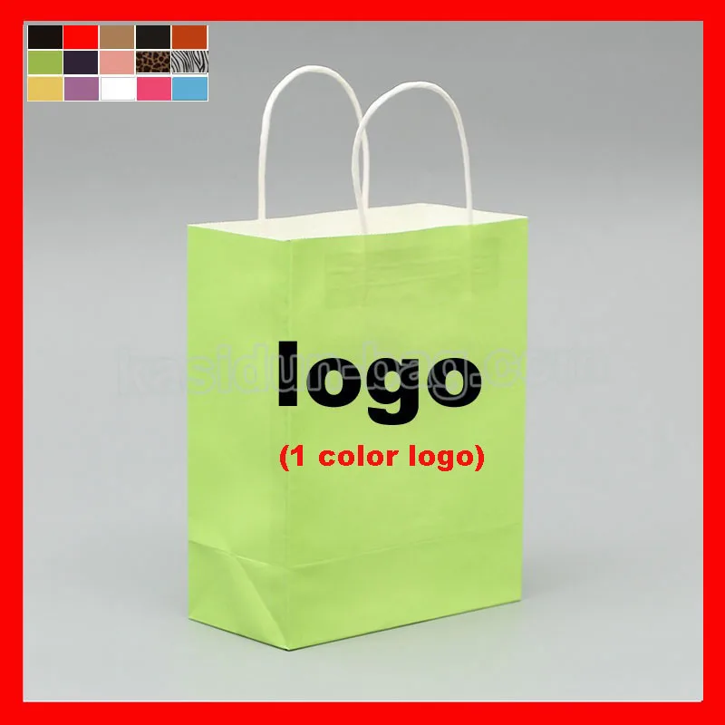 (1000pcs/lot)  personlized custom logo gift paper bag with logo