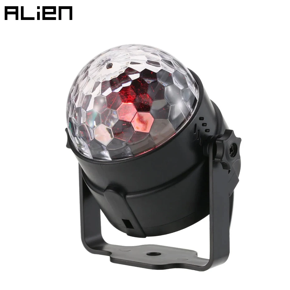 

ALIEN 3W RGB LED Crystal Magic Ball DJ Disco Ball Lumiere Sound Activated Stage Lighting Effect Music Christmas Party Holiday