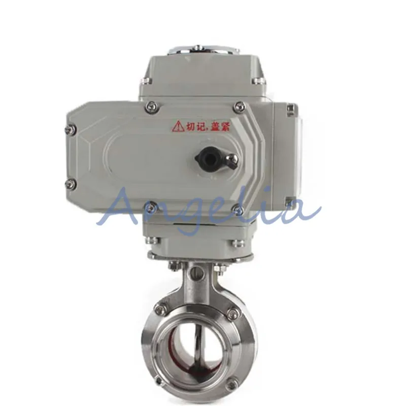 

3/4" Stainless Steel 304 Sanitary Motorized Butterfly Valve Tri Clamp 220VAC