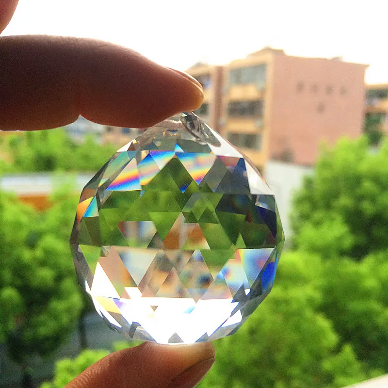 Top Quality K9 40mm Clear Crystal Chandelier Balls Sun Catcher Pendants Glass Faceted Feng Shui Spheres For Christmas Tree 20pcs