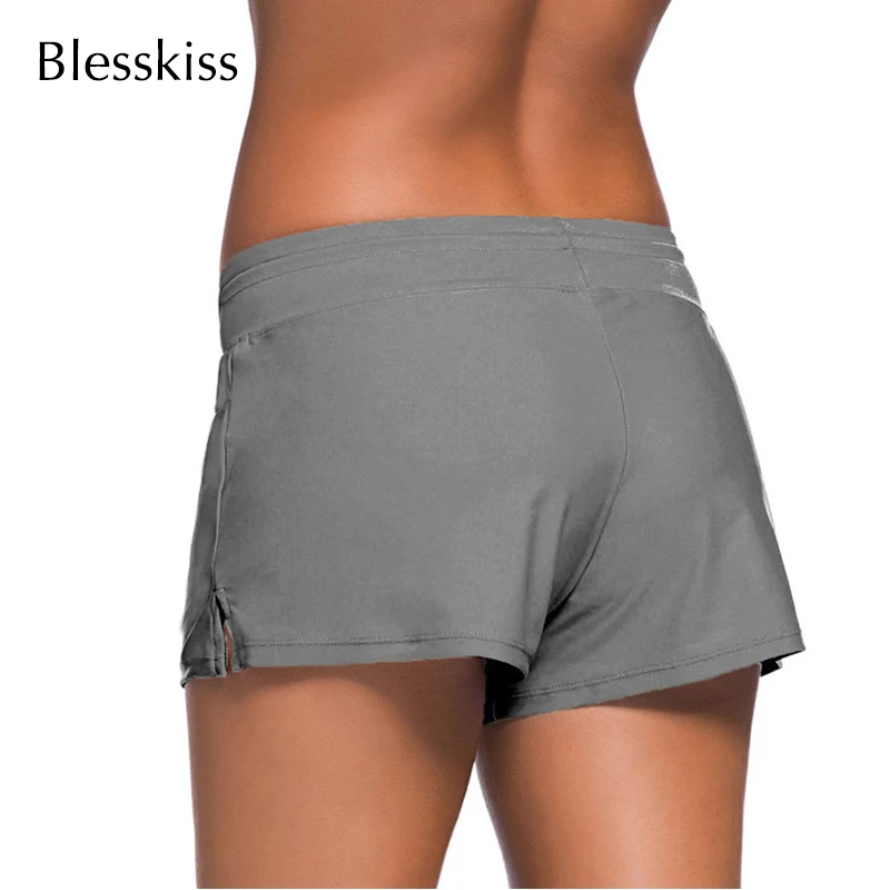 Blesskiss Plus Size Swim Shorts Women Bathing Suit Brazilian Bikini Bottoms Gym Swimsuit Swimwear Sport Shorts Bikini Panties