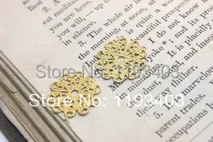 

100PCS-16mm RAW brass Filigree Jewelry Connectors Setting Cab Base Connector Finding (FILIG-RB-12)