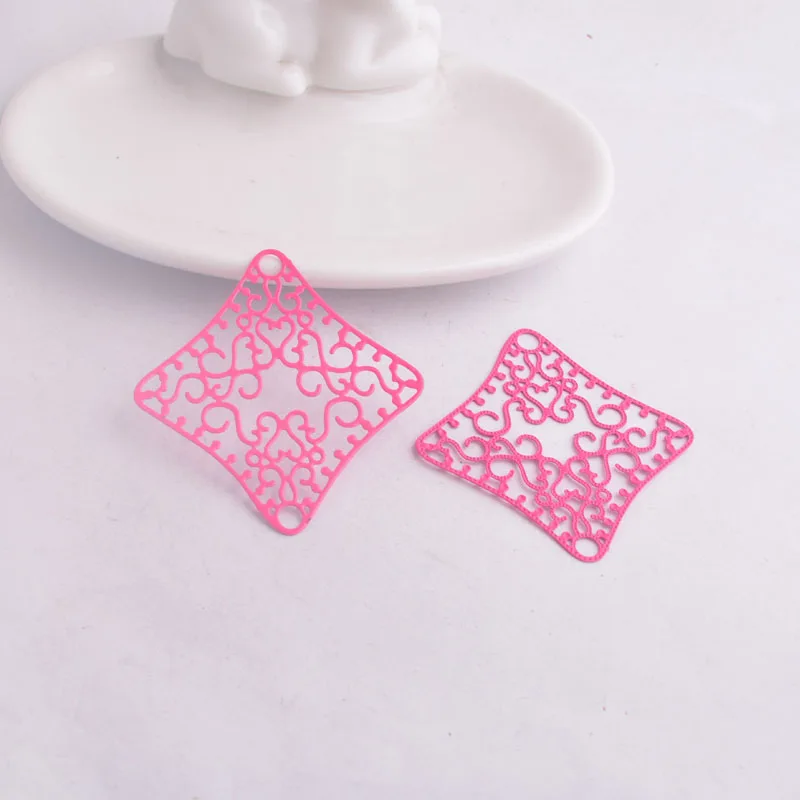30 Stück AB3027 46*52mm Quadratische Charms Filigrane Hohle Verbindungsstücke DIY Schmuckteile – Detail 2