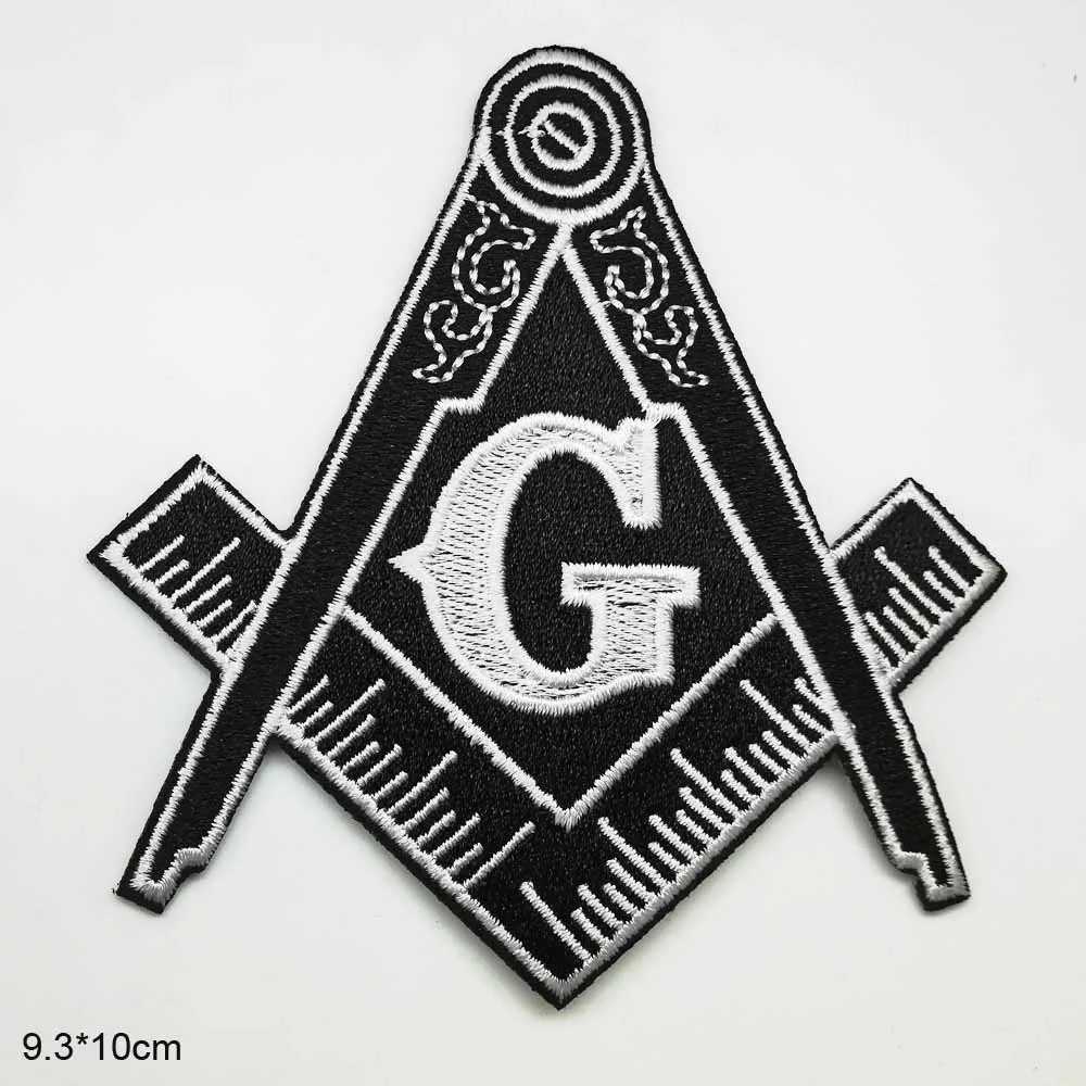 Free Mason Iron On Free-mason Patch Embroidered Clothes Ruler Patch For Clothing Clothes Stickers Garment Apparel Accessories