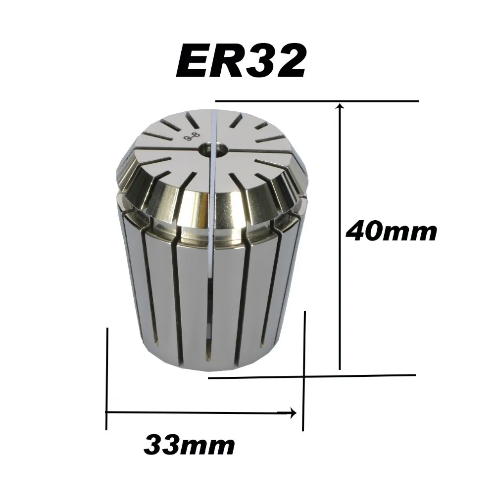 고정밀 정확도 스핀들 모터 각인, 연삭, 밀링, 보링, 드릴링 도구 홀더용 콜릿 척, 0.008mm ER32