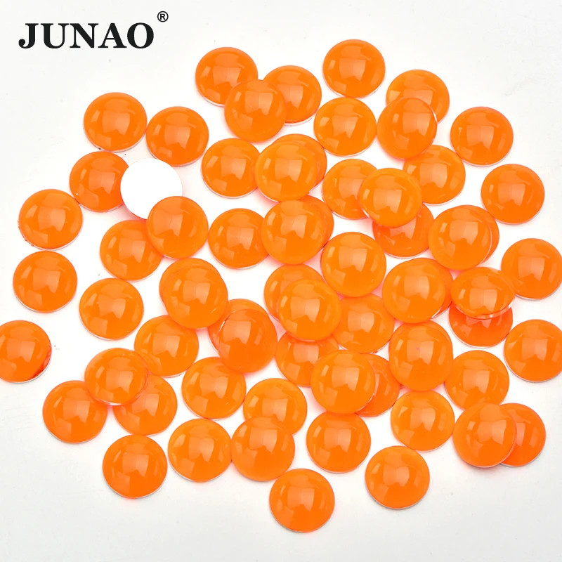JUNAO 4 millimetri 12 millimetri Al Neon di Colore Verde Flatback Della Decorazione di Strass Applique Rotonda Unghie Artistiche di Pietra di