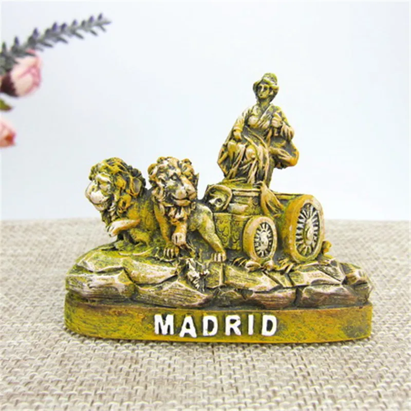 Imanes de nevera de recuerdo de España y Madrid, pegatinas de nevera conmemorativas de viaje de Plaza de Cibeles, decoración del hogar