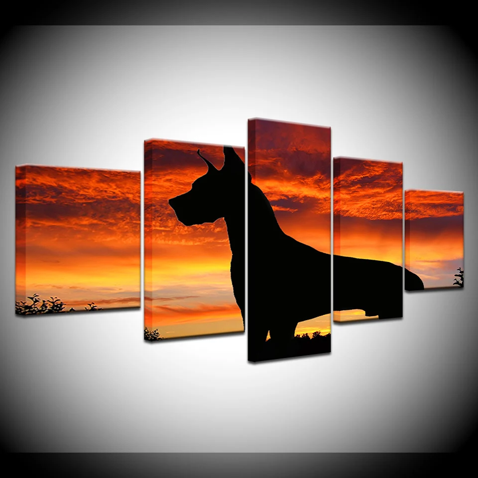 

Canvas Painting horse cover sunset sky 5 Pieces Nordic Wall Art Painting Modular Wallpapers Poster Print living room Home Decor