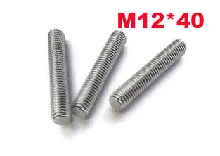 

Wkooa M12 x 40mm thread rod length 40mm stainless steel 20 pcs/lot