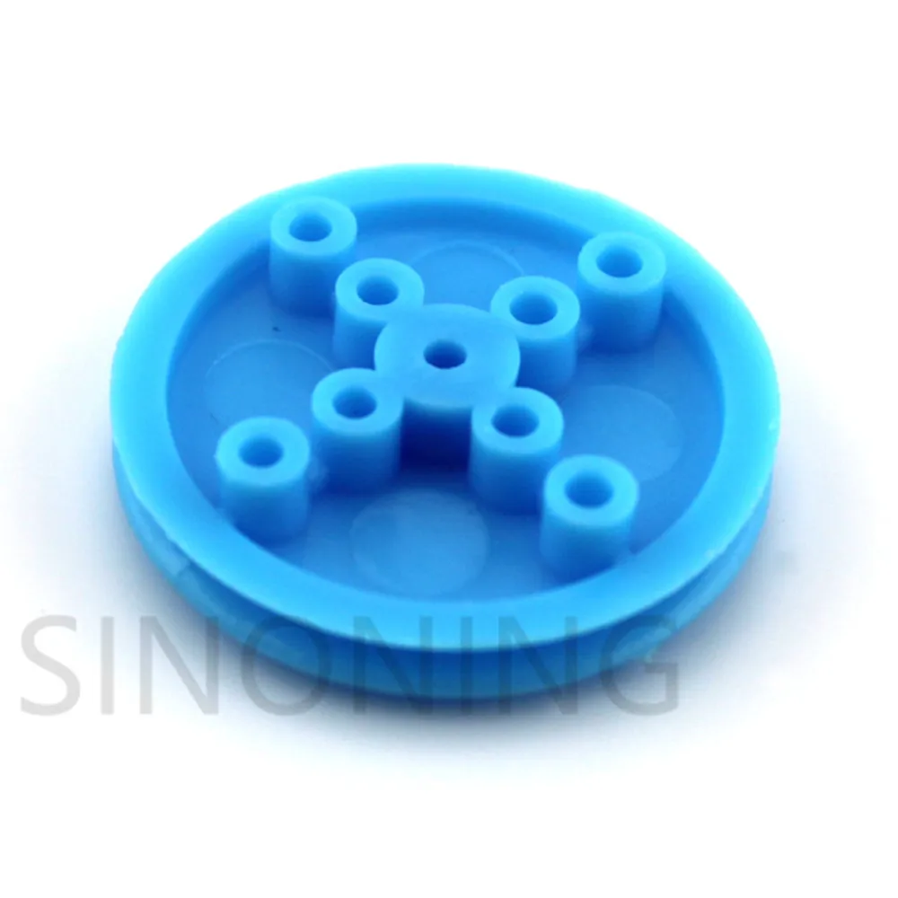 10 PCS 2*30mm blue pulley small pulley diy motor wheel can be set silicone wheel leather plastic model wheel drive wheel