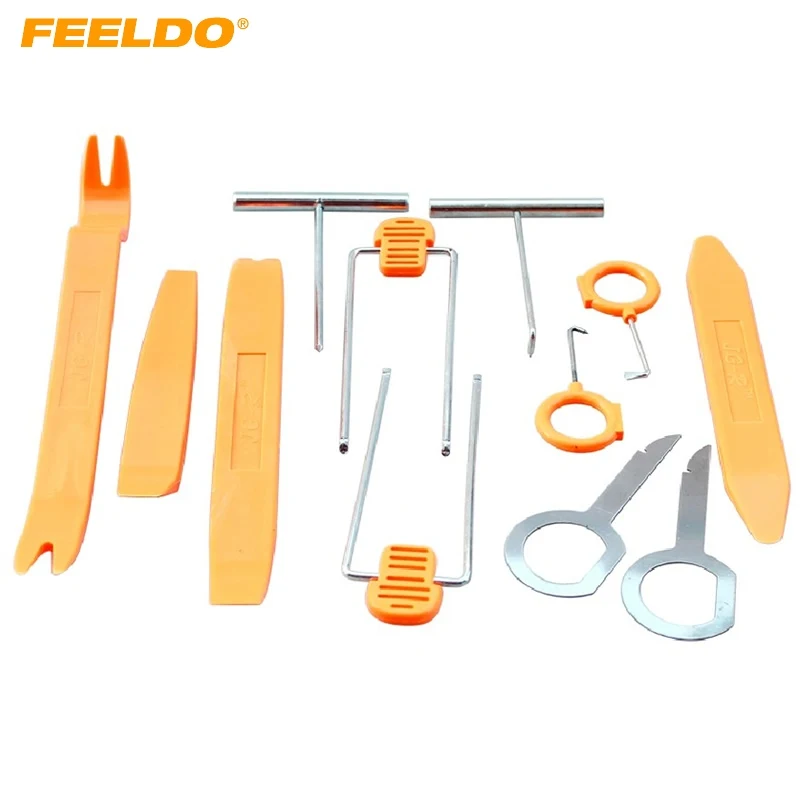 

FEELDO 12Pcs/Set Plastic Car Radio Door Clip Panel Trim Dash Audio Removal Pry Repairing Tool #AM2594