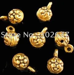 

FREE SHIPPING 180pcs Antiqued gold plt omate round decorative bail A18G