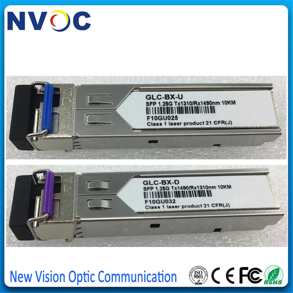 20KM 40KM 60KM 1.25G BiDi SFP Module 1000Base 1310/1550nm SC/LC Connector WDM Singlemode Simplex Single Fiber Optic Transceiver