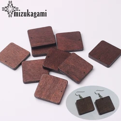 Natural Wooden Square Shape Charms Pendant 26MM 2pcs/lot For DIY Fashion Earrings Making Accessories