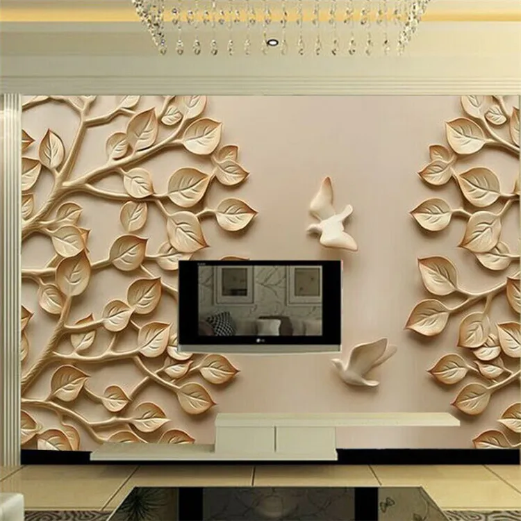 

Custom 3D Wall Murals Wallpaper Tree Pigeon Stereoscopic Relief Living Room Bedroom TV Backdrop Wallpaper Murals Papel De Parede