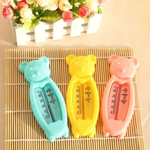 2016 New Cartoon Floating Bear Baby Water Thermometers Lovely Kids Bath Thermometer Toy Plastic Tub Water Sensor Thermometer