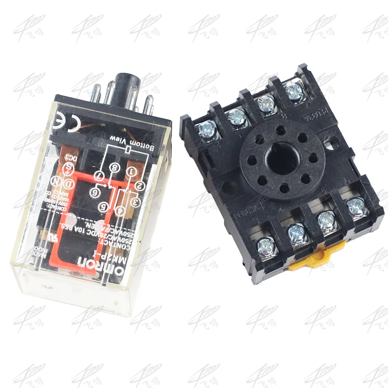 MK2P MK-3P  MK2P-I ONE NEW PLUG IN RELAY 8PIN 2P FITS 220V 110V AC 12V 24V DC COIL with socket base 11PIN
