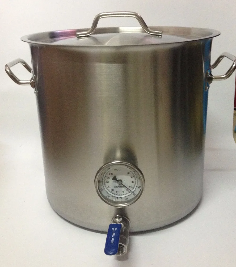 Heavy Duty Stainless Steel Stock Pot, brew kettle, Homebrew, With thermometer, Valve and all necessory fittings