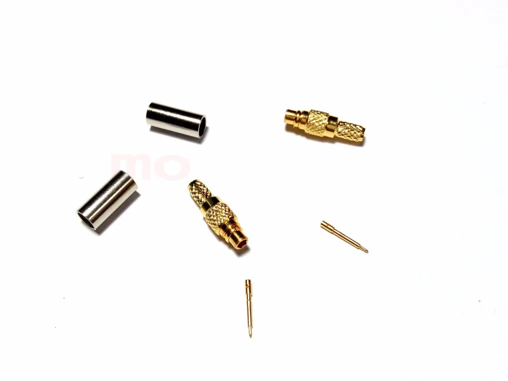 Imagem -05 - Bronze Mmcx Fêmea Plug Conector para Rg316 Rg174 rf Cabo Crimp 100 Peças de