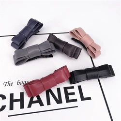 New PU Leather Hairclips Womens Girls Bow Nice Sweet Hair Side Clip Cute Solid Hair Accessaries For Children Simple Barrettes