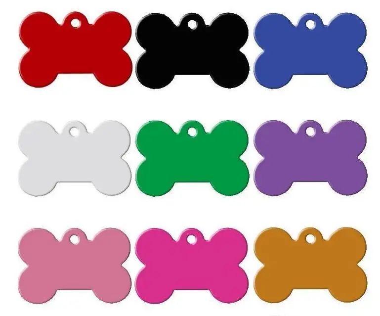 

1200 pcs/lot Personalized Customized Blank DIY ID Custom Bone Double Tag Pet ID Tags Pet Collar Accessories SN1133