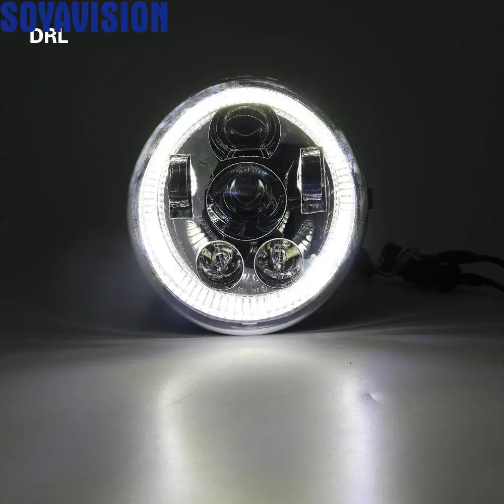 For V-Rod Muscle Night Rod LED Motorcycle Headlight With White Angel Eyes For V Rod VRSCF VRSC VRSCR 2002-2017