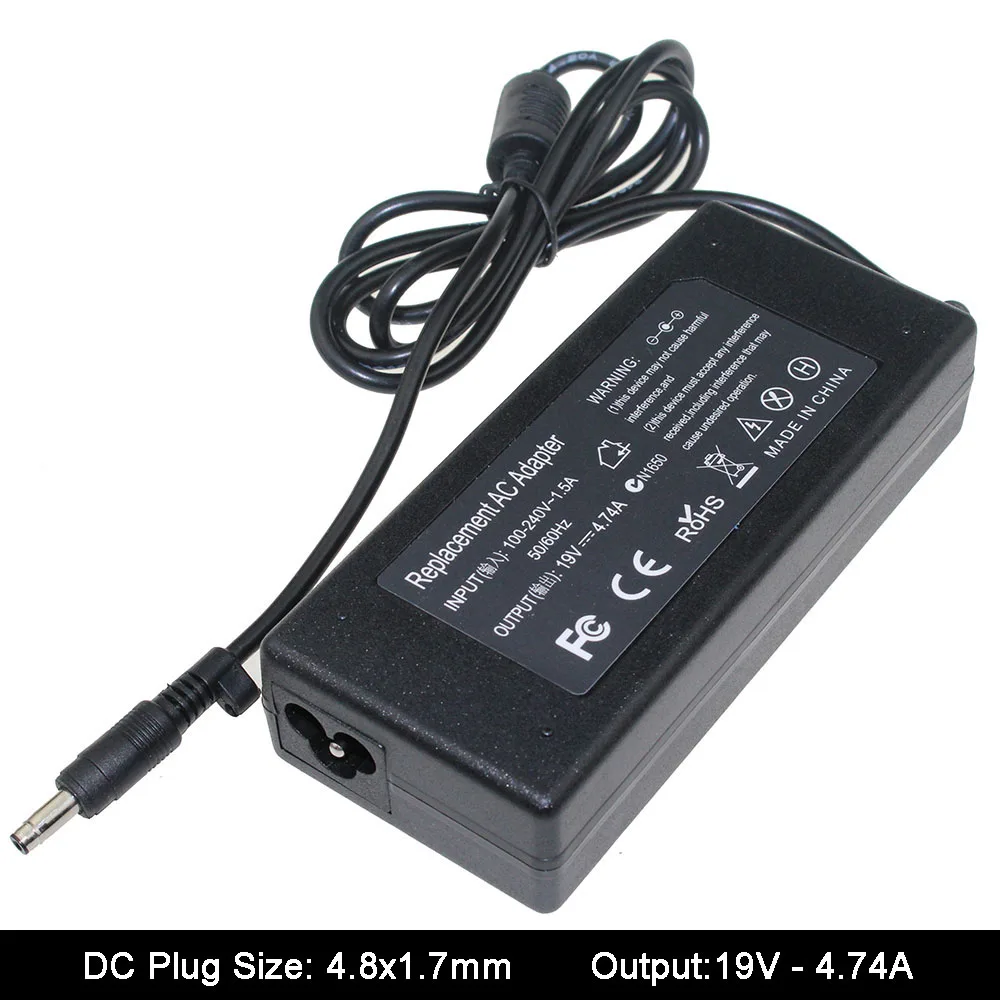 19V 4.74A 4.8x1.7mm Laptop AC Adapter  For Hp Compaq 500 510 520 530 540 550 620 625 CQ515 Notebook Power Supply Charger