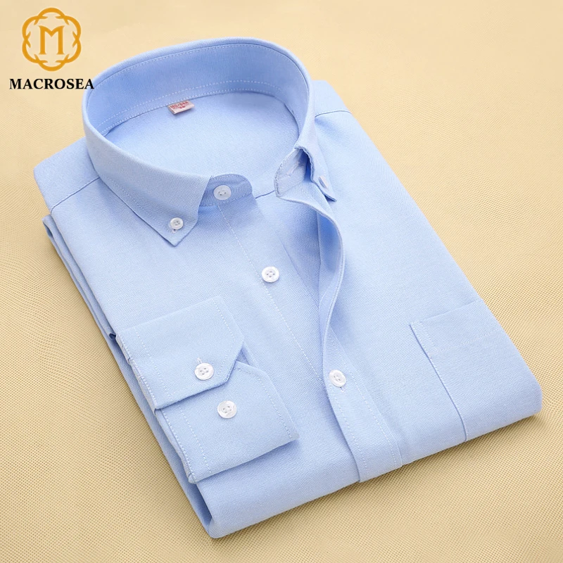 

Men's Brand Casual Shirts New Arrival Fashion Oxford Mens Long Sleeve Dress Shirt Solid Color Formal Shirts For Men