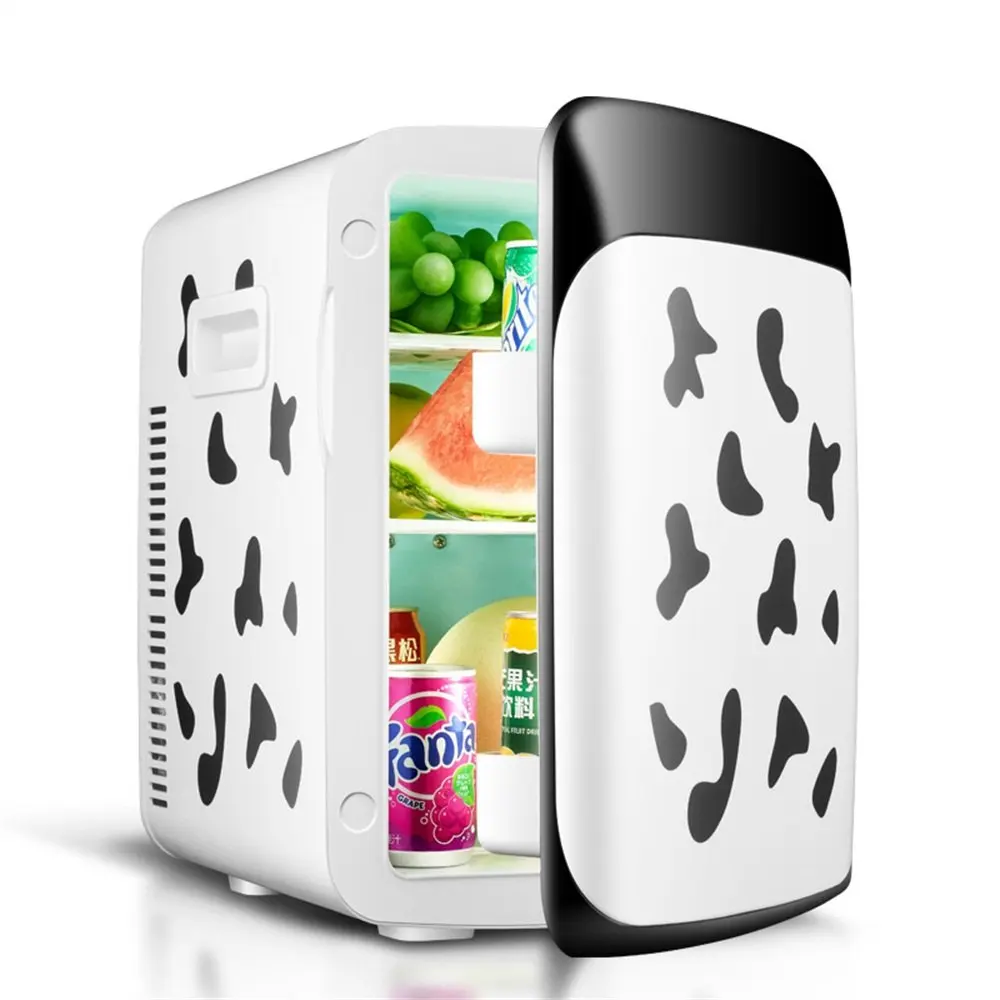 15 Liters Mini Fridge Car Refrigerator Portable Dual-core Refrigeration/Heating Fridge (Color : Cows)