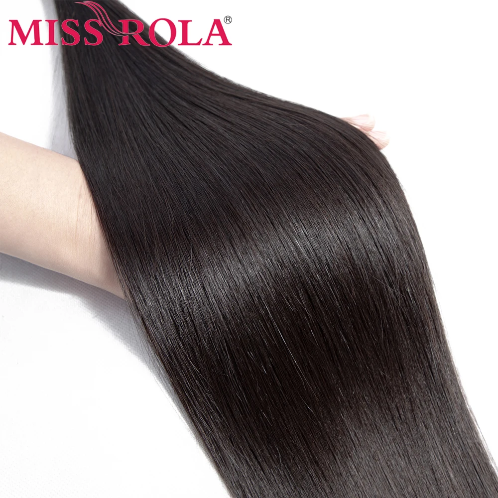 Miss Rola Hair Brazilian Hair Weave Bundles 100% Human Hair Straight 8-40 Inch Available Natural Color Remy Double Wefts