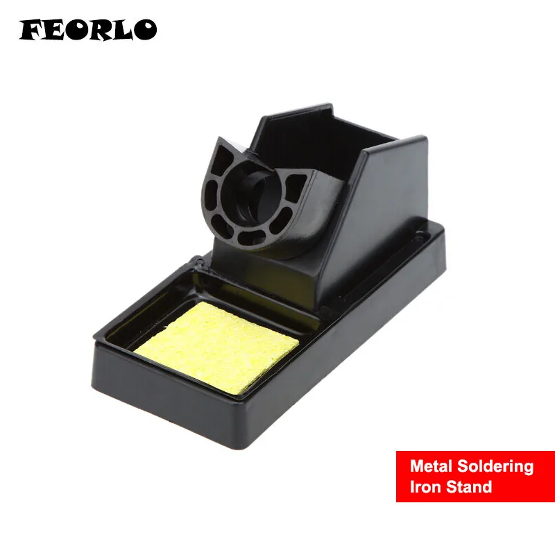 Metal Soldering Iron Stand Solder Base Welding Wire Holder with Sponge Black free shipping