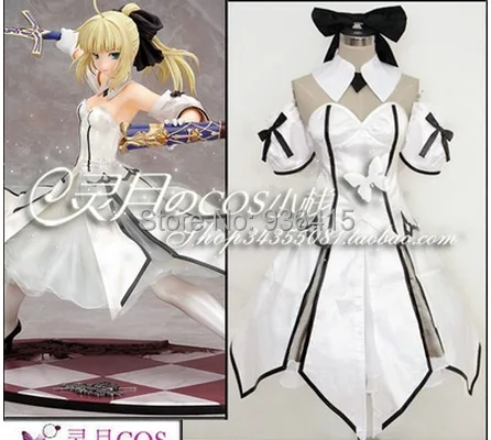 

Custom Fate zero Irisviel von Einzbern Saber Lily Dress Cosplay Costume Halloween for Party for kids/Women/Girl 11