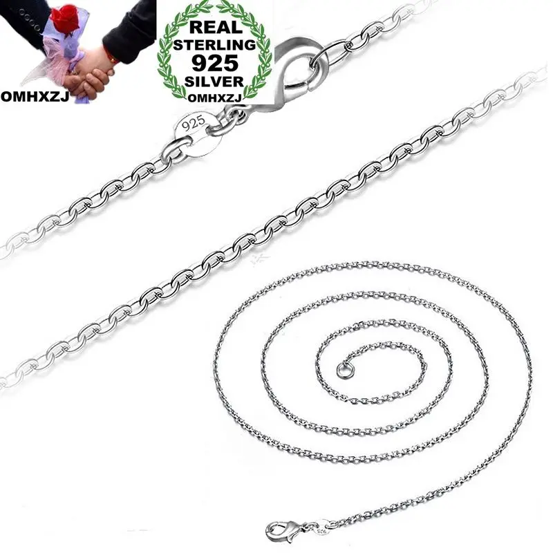 OMHXZJ Wholesale Personality Fashion OL Woman Girl Party Wedding Gift 1MM O Chain 925 Sterling Silver Chain Necklace NC193