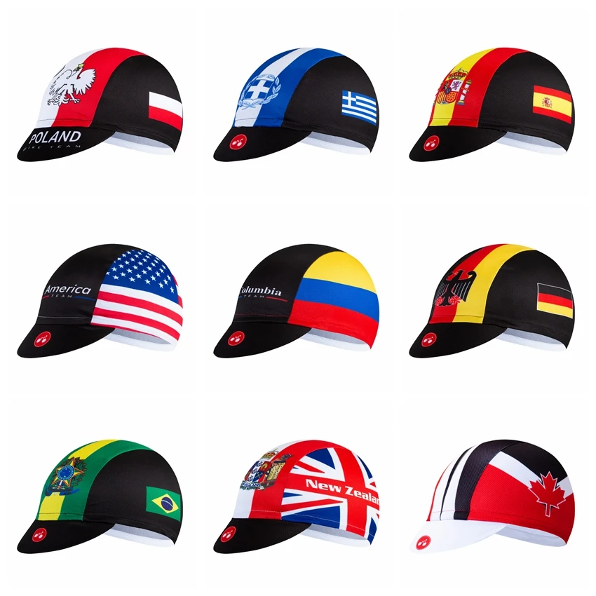 

Spain US 2021Cycling Caps Men Road MTB Bike Bicycle Ciclismo hats HeadWear Sun UV Team Sports Running Helmet Inside Cap Bandana