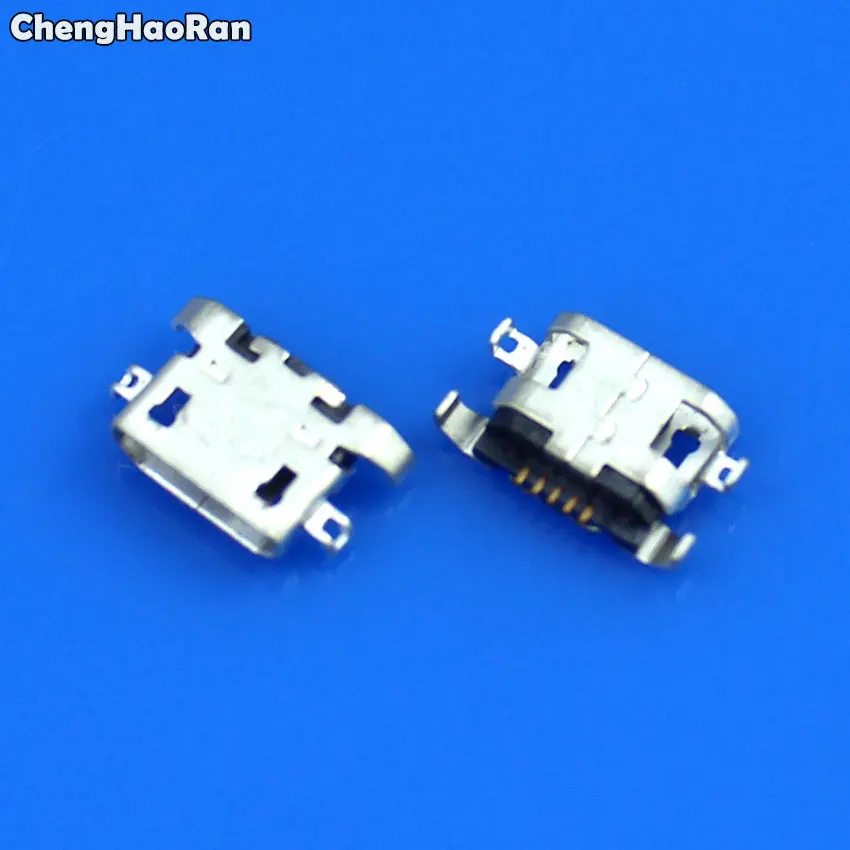 ChengHaoRan 100-1000pcs Micro USB 5pin heavy plate 1.28mm no side Flat mouth Female Connector for Lenovo A670 S650 S820 A830