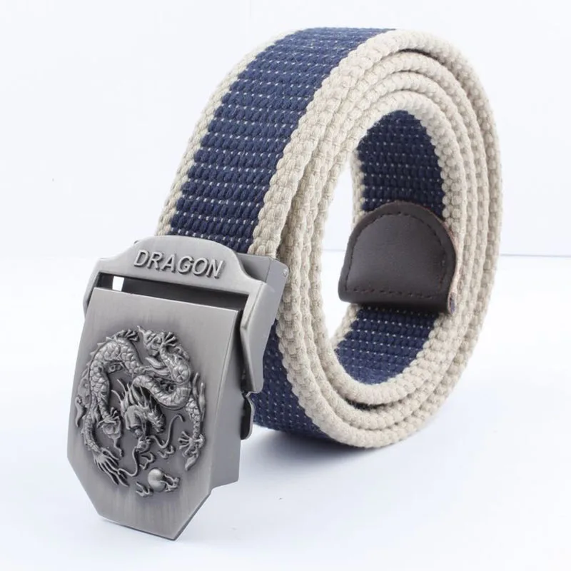 Chinese style Men Belt Automatic buckle men casual dragon Belt Men thickening Canvas Belt Outdoor Men tidal current cowboys Belt