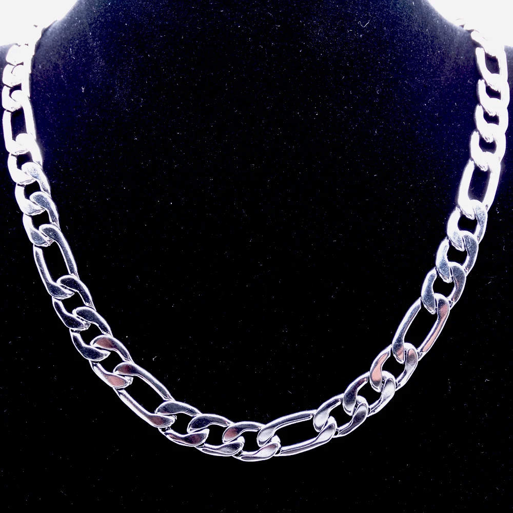 10mm 18\'\' - 36\'\' inches Customize Length Mens High Quality Stainless Steel Necklace Figaro Chain Fashion Punk Jewerly