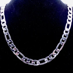 10mm 18'' - 36'' inches Customize Length Mens High Quality Stainless Steel Necklace Figaro Chain Fashion Punk Jewerly