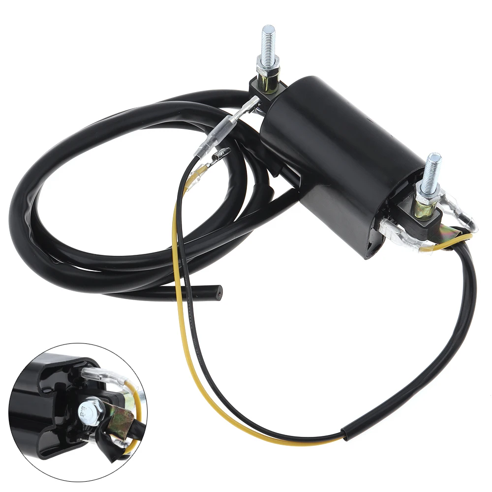 

12V Black Motorcycle Vehicle Cars Plastic + Metal Ignition Coil Fit for Honda CB350F CB400 CB450 CB500 CB750 YFM350