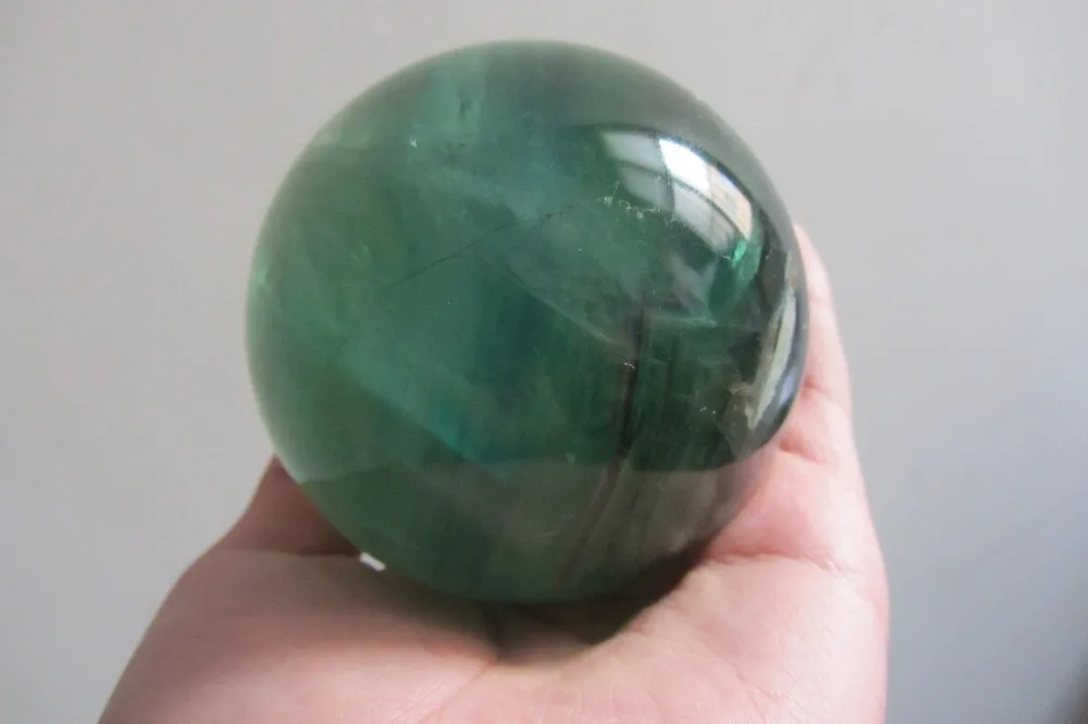 

79mm NATURAL Green Fluorite quartz crystal sphere ball healing