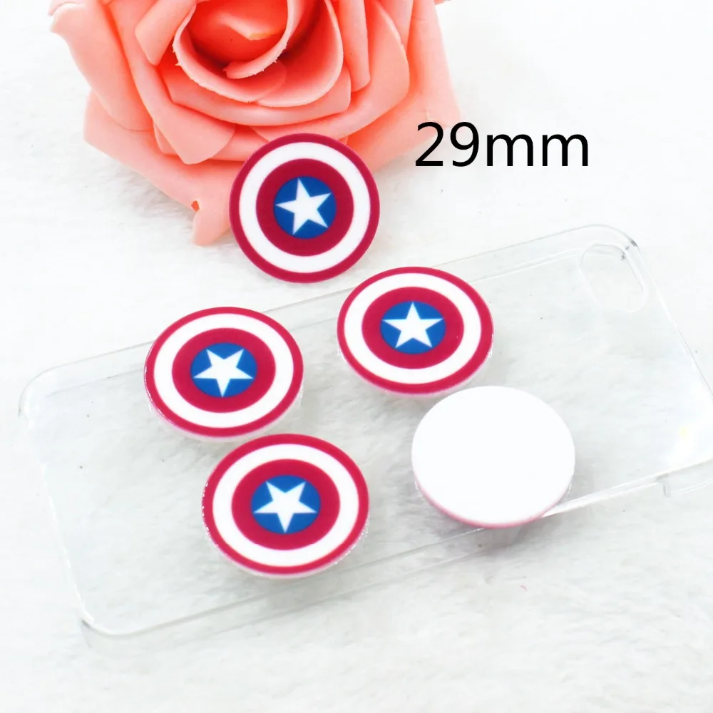 DIY resin cabochons accessories about 29mm 10pcs/lot flat back resin shield colors