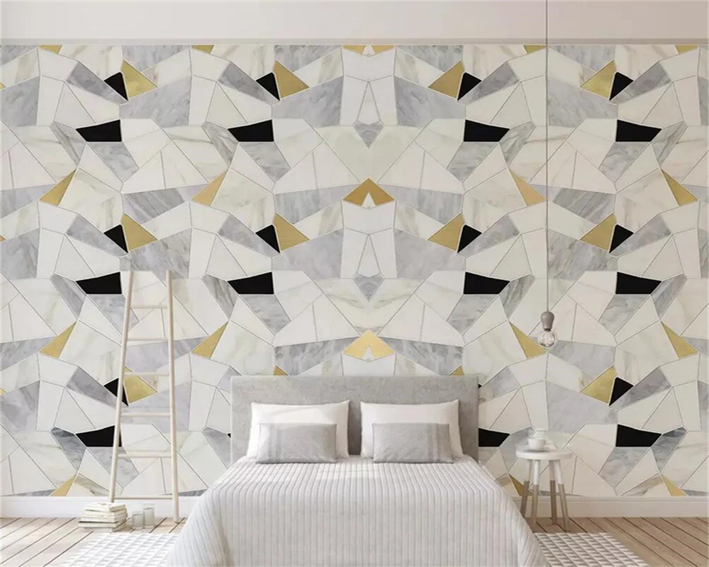 

Decorative wallpaper Polygonal marble background wall painting