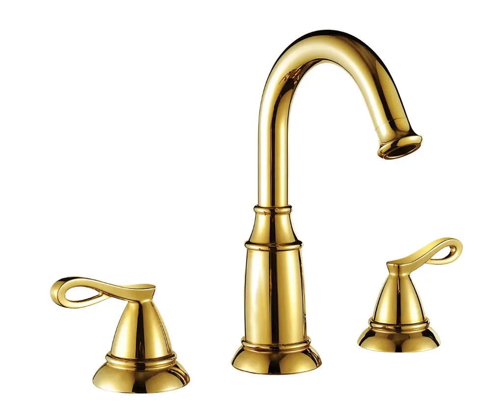 

EMS(DHL)Free shipping PVD GOLD WIDESPREAD LAVATORY BATHROOM SINK FAUCET new bathroom basin faucet