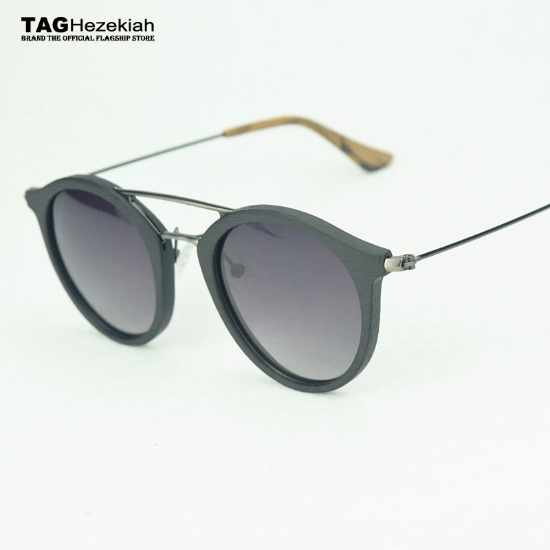 2024 TAG Hezekiah Brand designer polarized sunglasses 7097 wood grain sunglasses women men Retro driving classic sun glasses