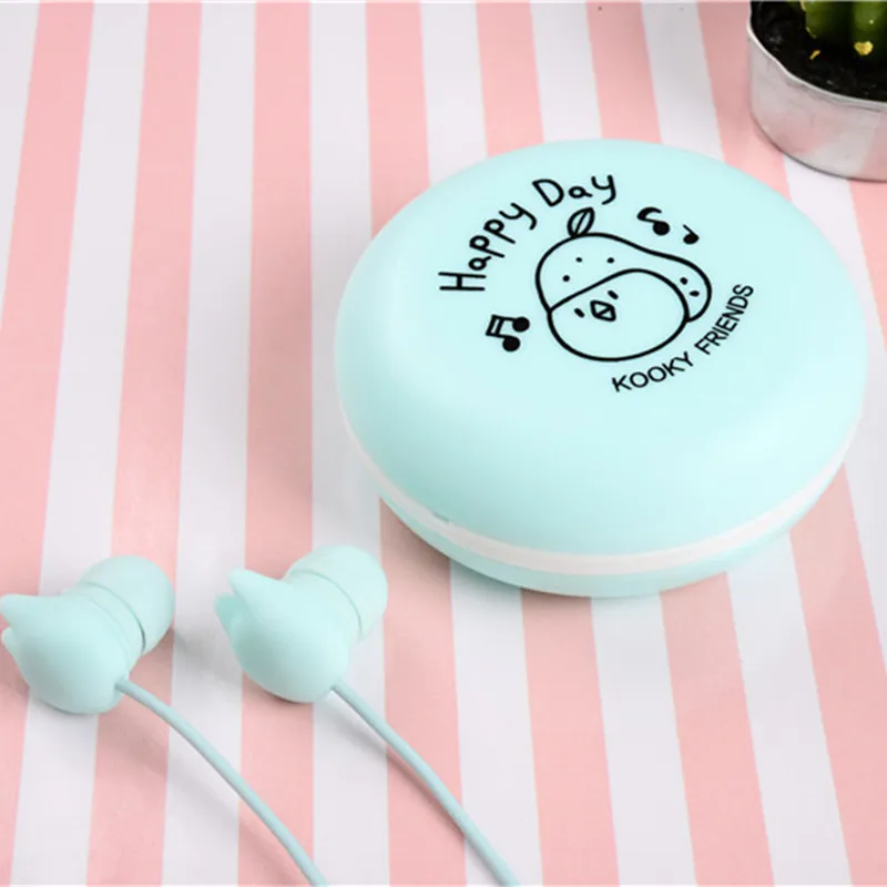 Cute Cat słuchawki 3.5MM Cute Cartoon muzyka zatyczki do uszu z mikrofonem i schowek dla iPhone Xiaomi MP3 dziecko dzieci dziewczyna prezent