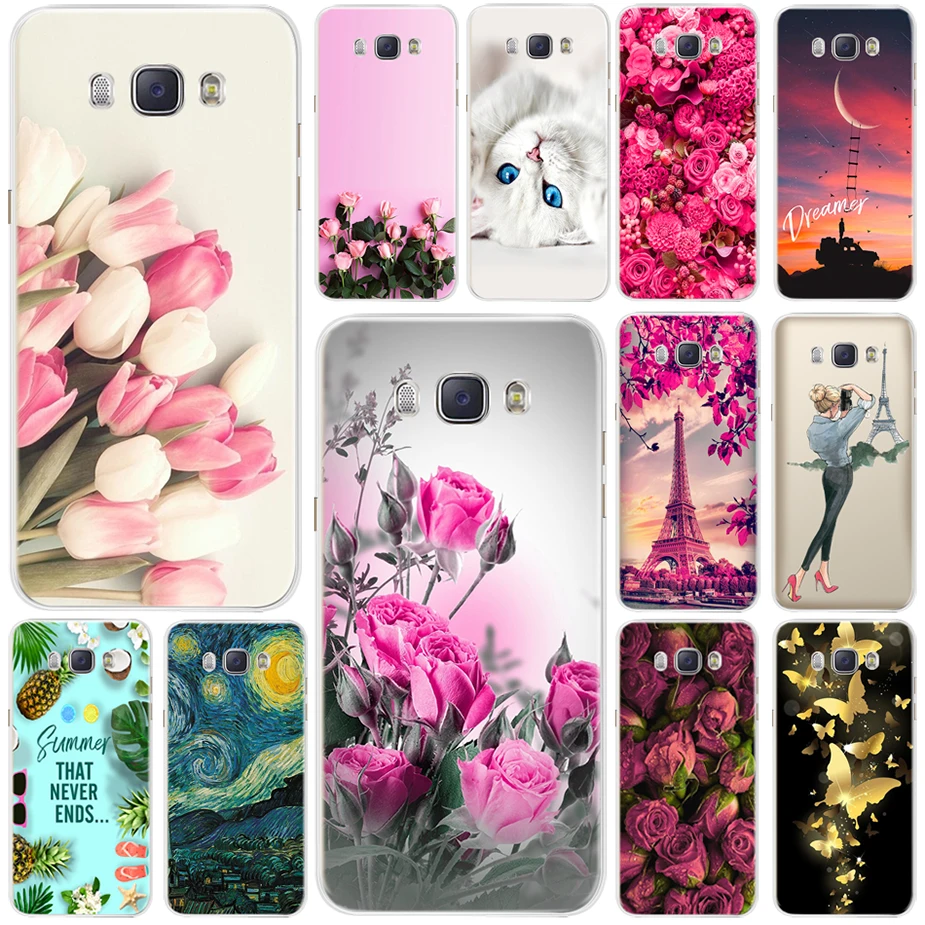 Coque completa para Samsung Galaxy J7 2016 Funda trasera pintada de dibujos animados J 7 2016 Funda de teléfono para Samsung Galaxy J7 2016 J710F Funda