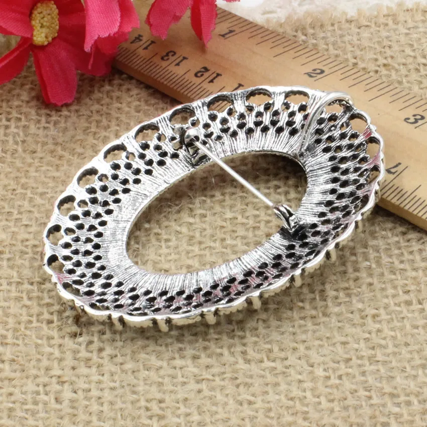 Onebeading Fit 30x40mm Vintage Oval Cabochons Brooch Blank Setting Bezel Base For DIY Making Accessories 3pcs K05279